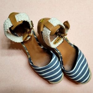 Sperry Top Sider Espadrilles, Size 9, Blue and Tan